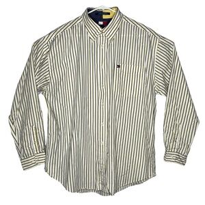 VTG Tommy Hilfiger Shirt Mens Size XL Button-Up Long Sleeve Striped